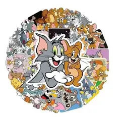 GENERICO - 50 Stickers Tom Y Jerry - Etiquetas Autoadhesivas