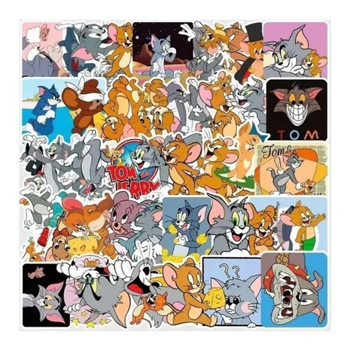 GARSIL - 50 Stickers Tom Y Jerry - Etiquetas Autoadhesivas