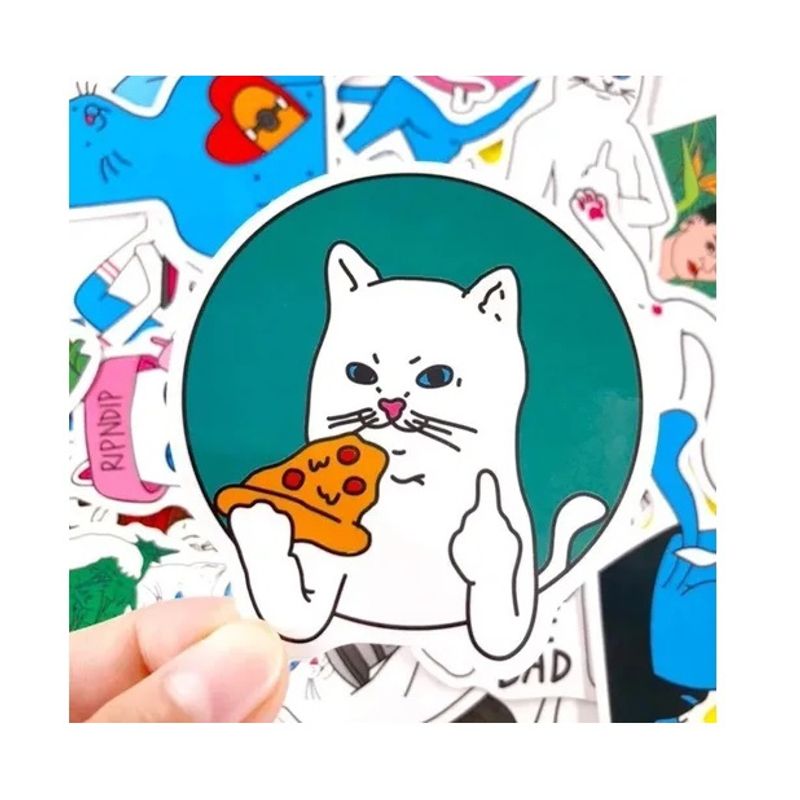 GENERICO - 50 Stickers Ripndip - Etiquetas Autoadhesivas