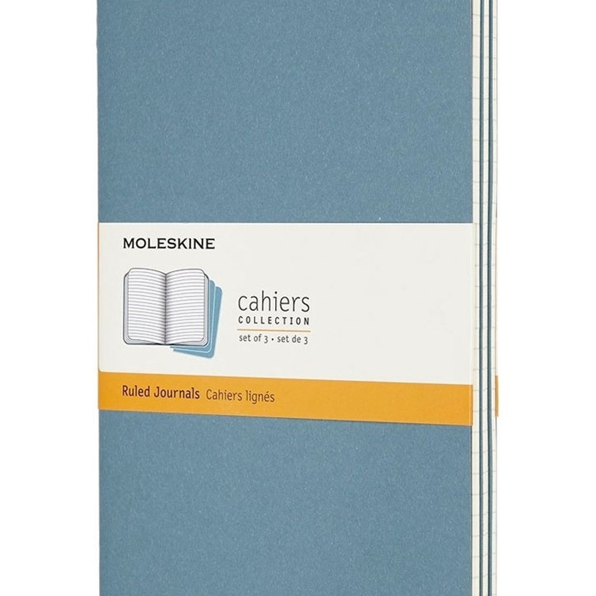 MOLESKINE - Libretas Cahier. Set de 3 T. Blanda XL Azul de rayas