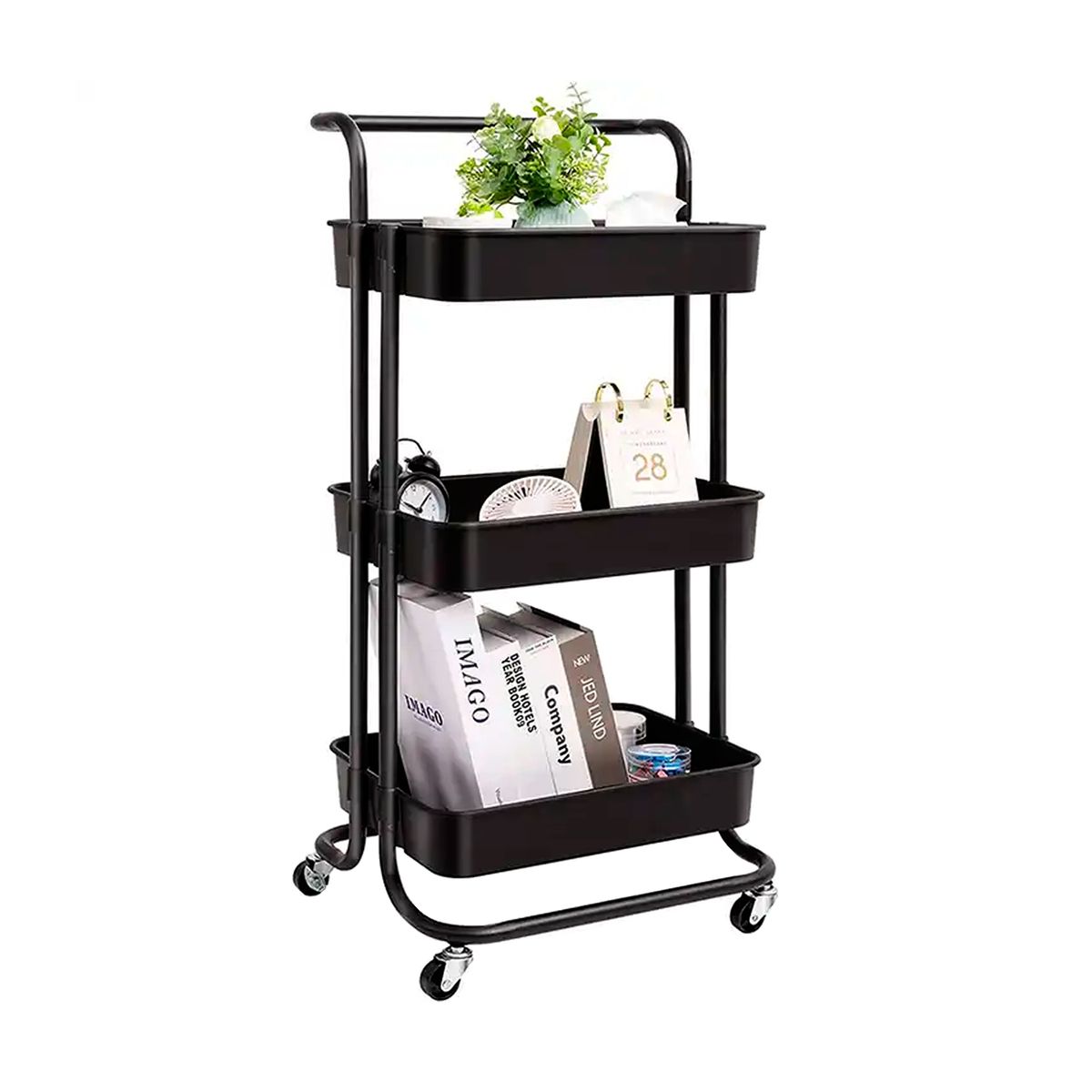 MUNDO ONLINE - Carrito Organizador 3 Niveles Carro Verdulero Multiuso con Ruedas