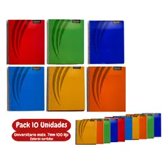PROARTE - Cuaderno Univer. 7mm 100 Hjs Colores X10uni