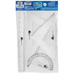 ART AND CRAFT - Set de reglas, 4 piezas acrílicas, transparentes humo