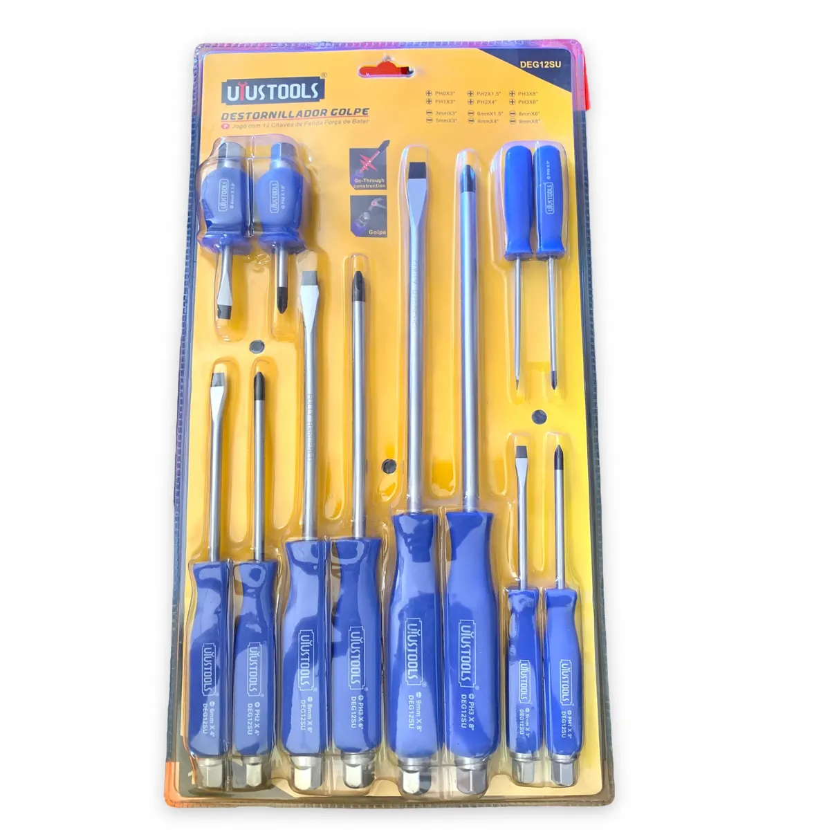 UYUSTOOL - SET DESTORNILLADOR DE GOLPE Y TORQUE  12 PIEZA