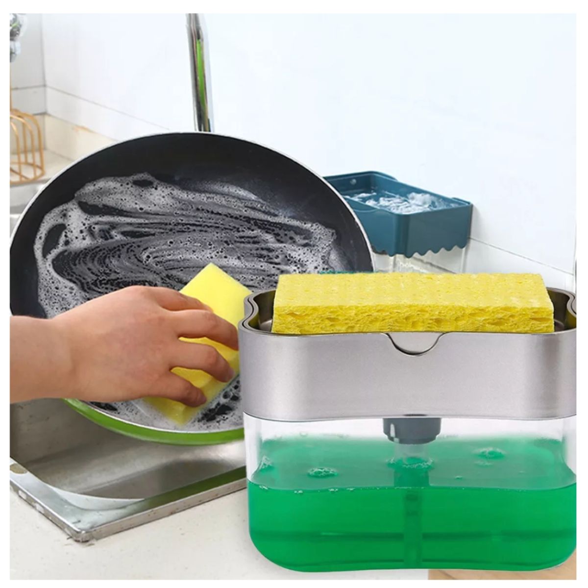 GENERICO - Dispensador automático de jabón liquido 2 en 1