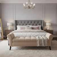 Banqueta Baúl Tucson Color Beige Tamaño King 170x45x60cm