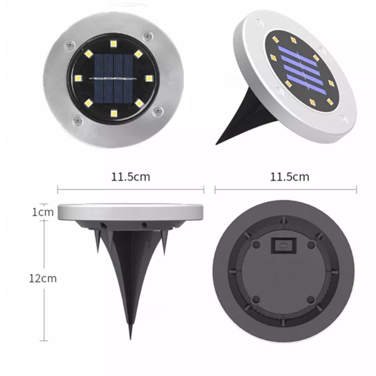 GENERICO - PACK 4 ESTACAS SOLAR DE 8 LED PARA JARDIN
