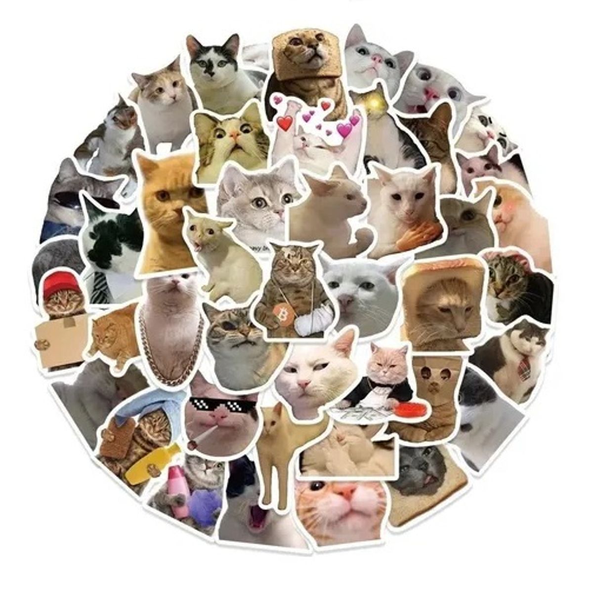 GARSIL - 50 Stickers Gatos Gatitos Michis - Etiquetas Autoadhesivas