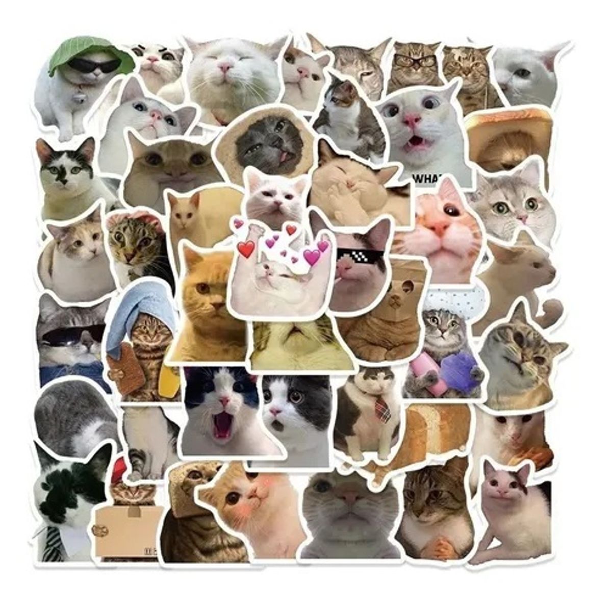 GARSIL - 50 Stickers Gatos Gatitos Michis - Etiquetas Autoadhesivas