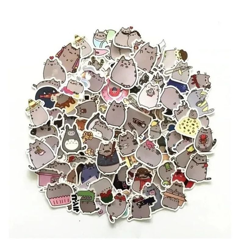 GARSIL - 100 Stickers Pusheen Cat - Etiquetas Autoadhesivas