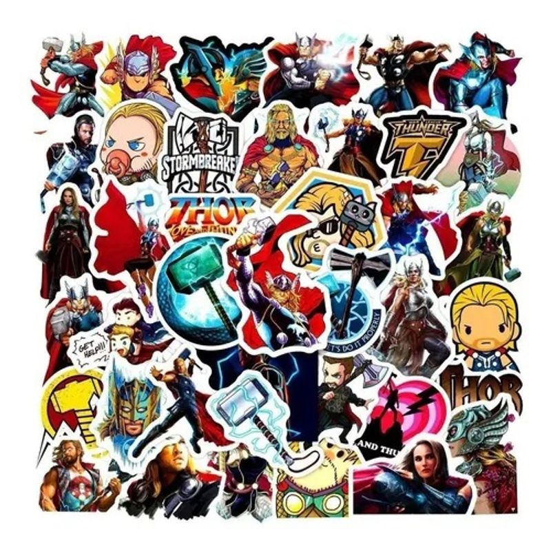 GARSIL - 50 Stickers Thor - Etiquetas Autoadhesivas