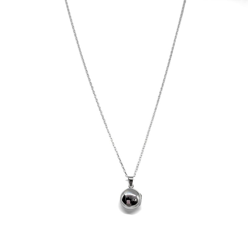 ANDREA COGGIOLA JOYAS - Collar Guardapelo Redondo 45cm Plata Fina 925