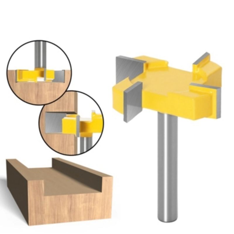 GENERICO - Fresa Ranuradora Tipo T De 12mm 4 Bordes Router Carpintería