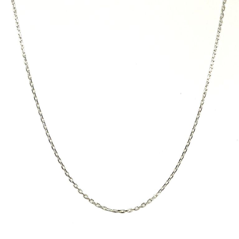 Cadena Eslabon 2x1mm Limada 45cm Plata Fina 925 Plateado TALLA UNICA