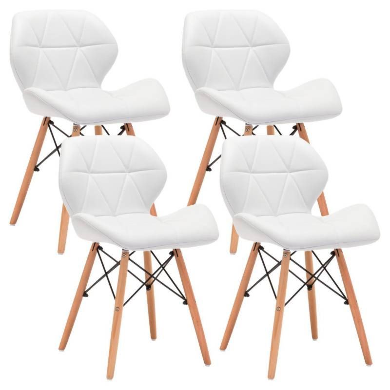 KLIK - Set 4 Sillas Radar Blanca Ecocuero