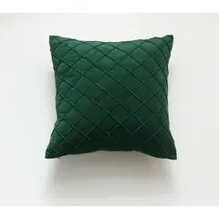 TODOHOGAR SANTIAGO DE CHILE - Cojín de terciopelo con pliegues 40x40cm verde esmeralda