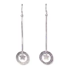 ANDREA COGGIOLA JOYAS - Aros Colgantes Cadena Veneciana Círculo Calado Estrella