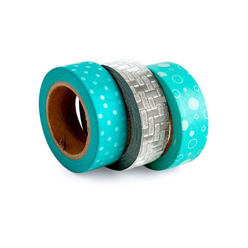 RHEIN - Set 3 washi tape diseño mint