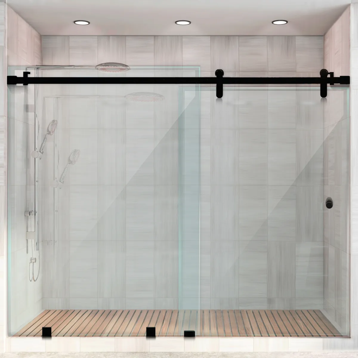 DELL ORTO - Shower door corredera vidrio templado ancho ajustable 160-170 x 190 cm