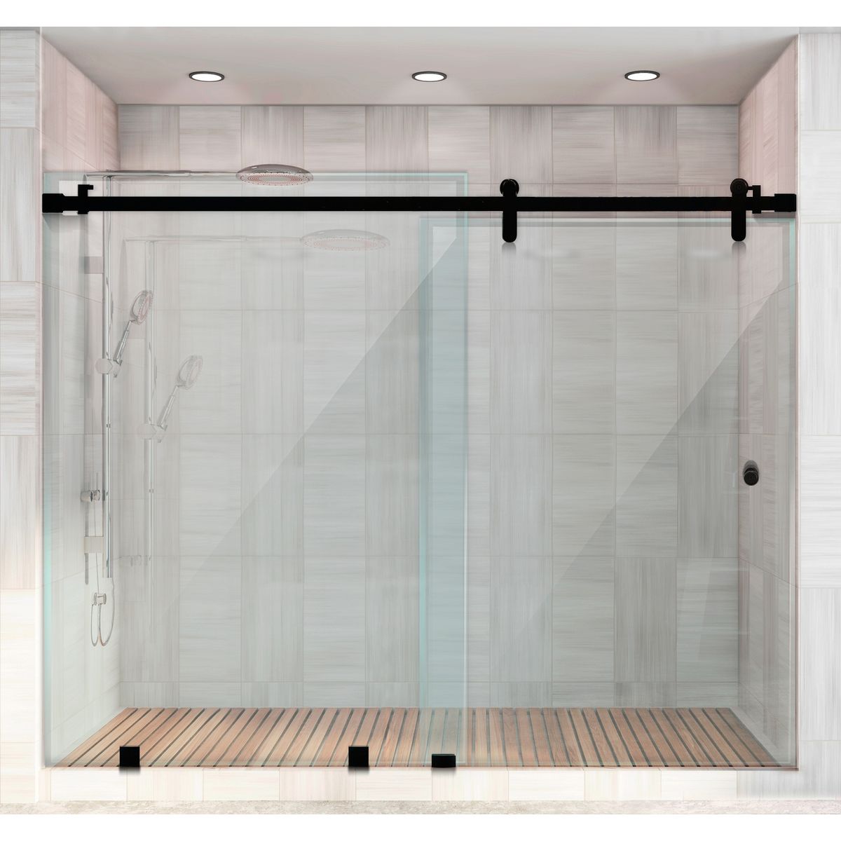 DELL ORTO - Shower door corredera vidrio templado ancho ajustable 160-170 x 190 cm