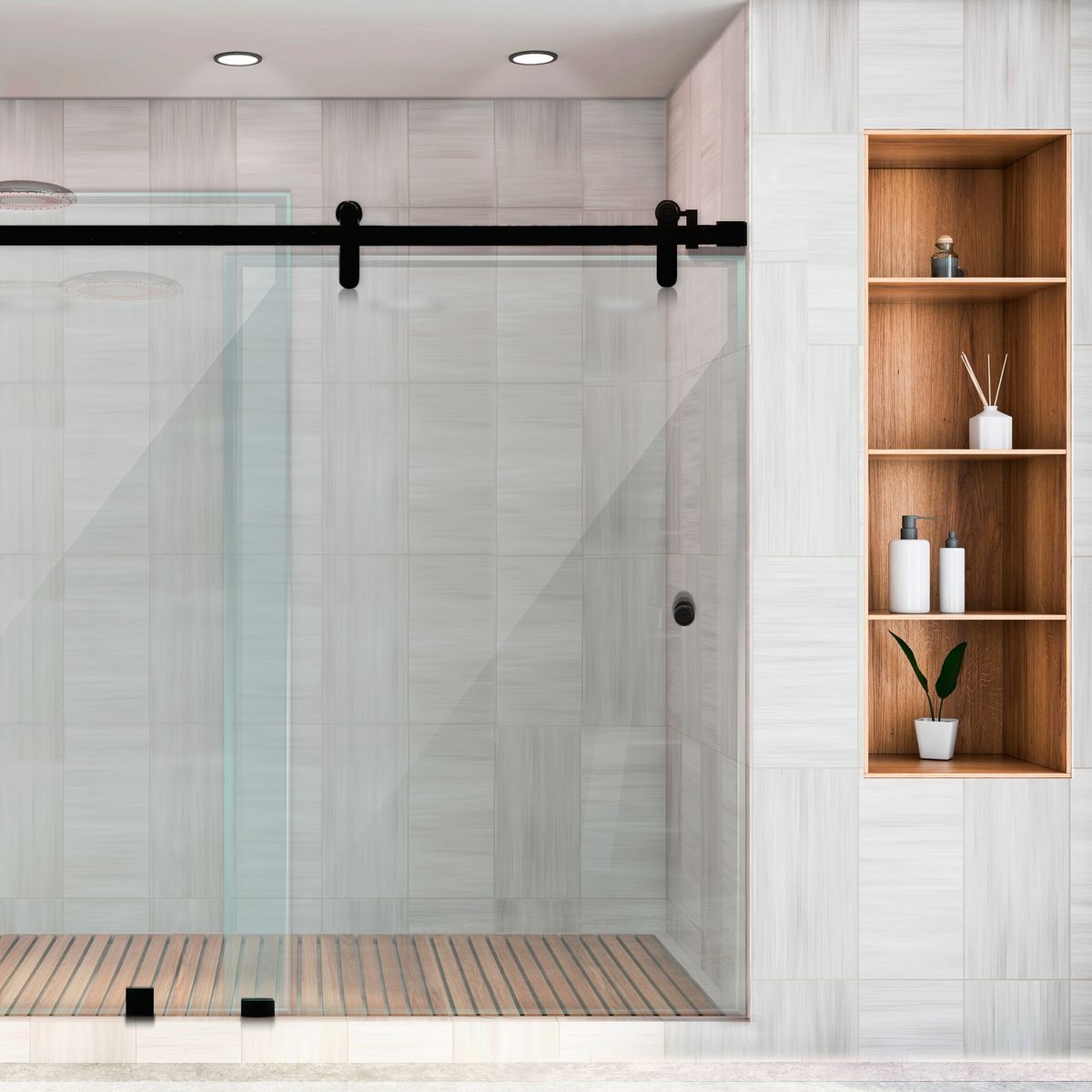 DELL ORTO - Shower door corredera vidrio templado ancho ajustable 160-170 x 190 cm