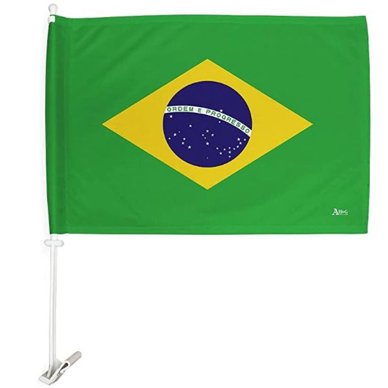 GENERICO - Bandera De Brasil De 45cm X 30cm Con Soporte Plástico
