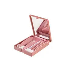 OFERTABKN - Set 5 Brochas De Maquillaje Profesionales Con Estuche Espejo