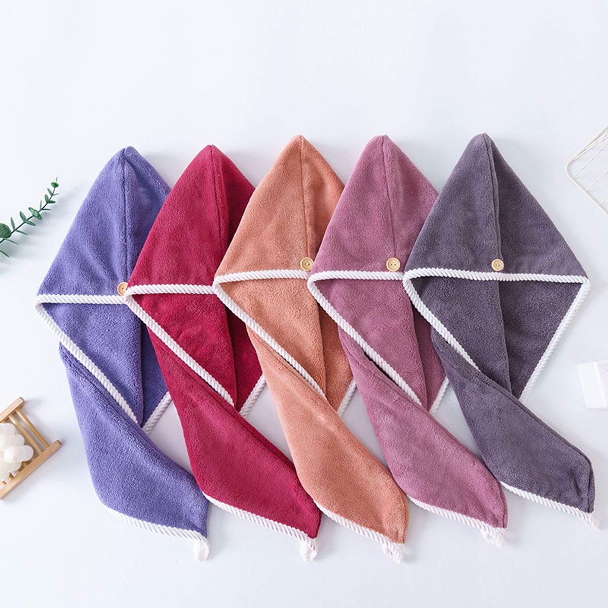 EVERSO - pack 2 Toalla Turbante Microfibra Para Secar El Cabello Liso.