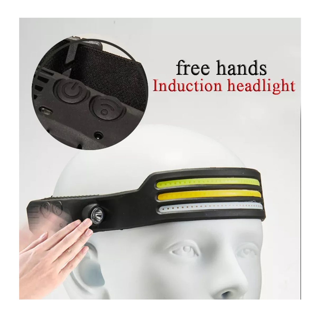 STARTECHOFFICE - Linterna Frontal LED Sensor Movimiento 8 Modos Impermeable IPX4 660 Lúmenes 1200mAh