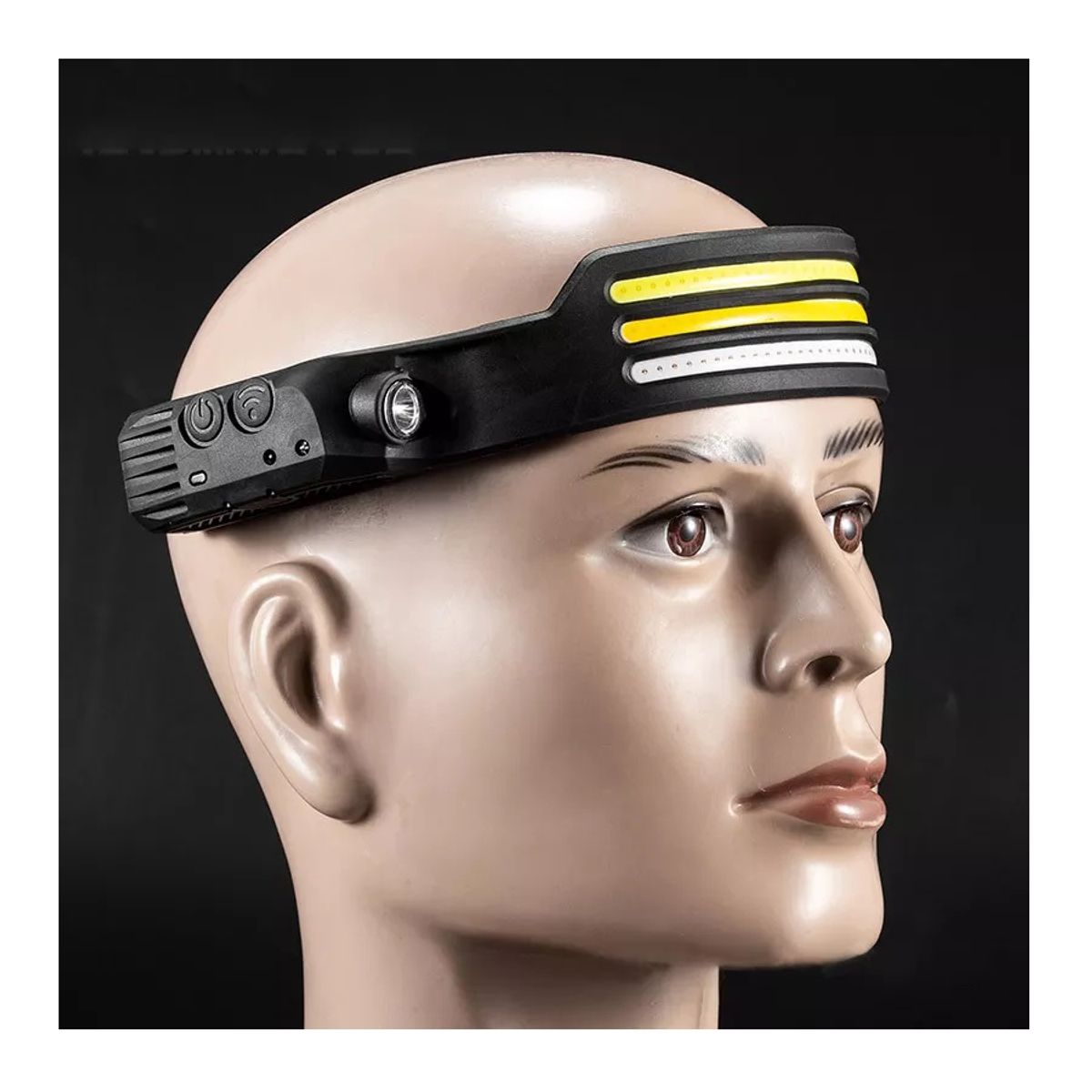 STARTECHOFFICE - Linterna Frontal LED Sensor Movimiento 8 Modos Impermeable IPX4 660 Lúmenes 1200mAh