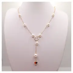CAT JOYAS - Collar perlas shell con cadena enchapada en oro