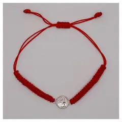 CAT JOYAS - Pulsera roja San Benito de plata fina 925