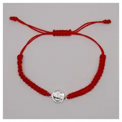 CAT JOYAS - Pulsera roja San Benito de plata fina 925