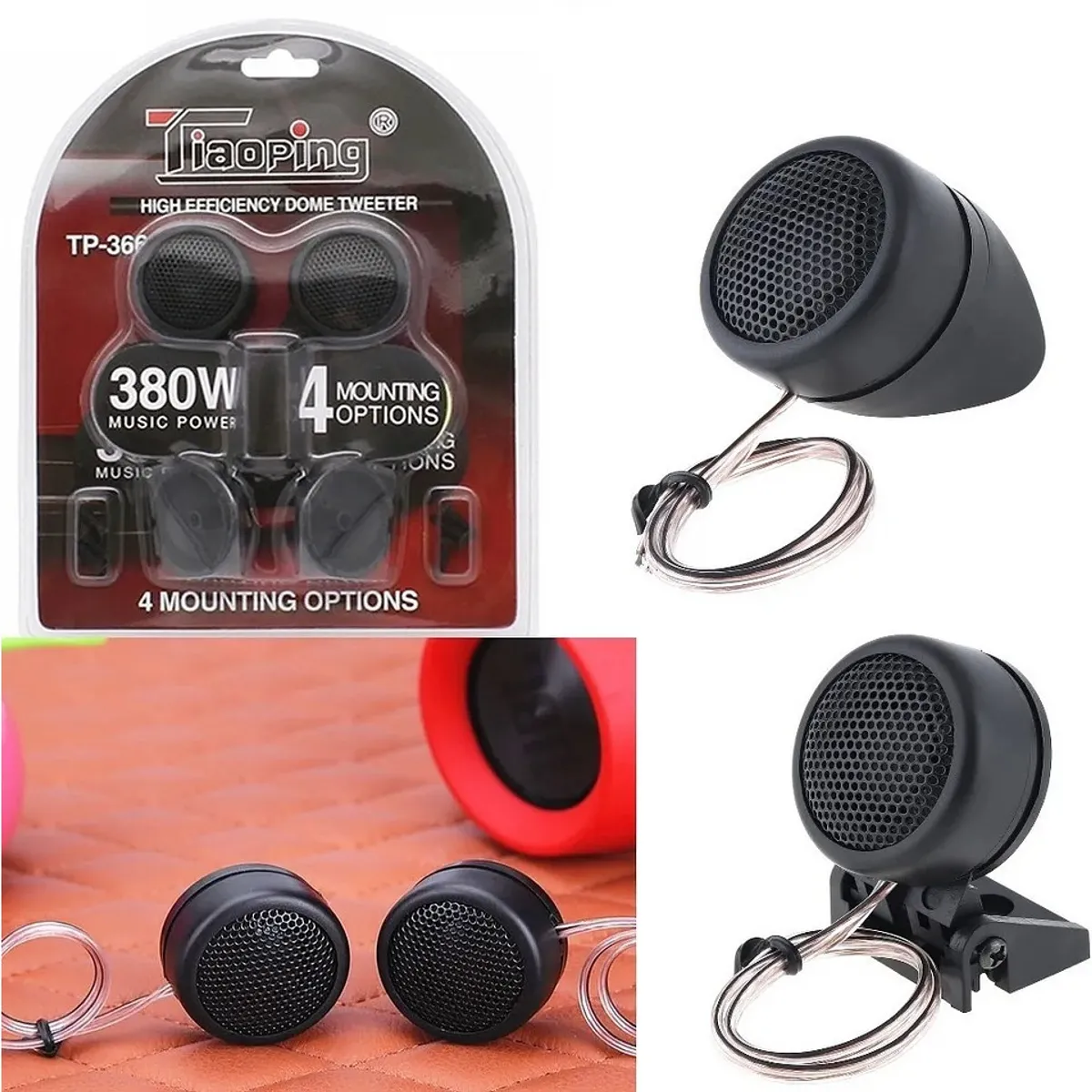 GENERICO - Tweeter X2 Parlante Optimizador Sonido 380w Tp-366