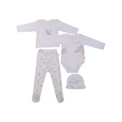 PILLIN - Set 4 Pzas Bebe Niña Multicolor - Blanco