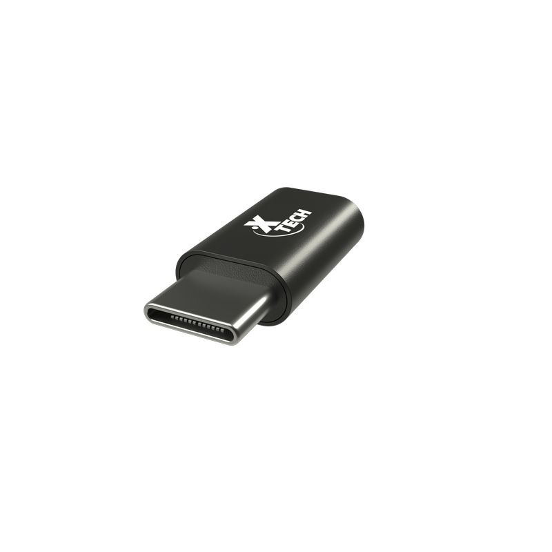 XTECH - Adaptador conector Tipo C macho a micro-USB 20 hembra Negro XTECH
