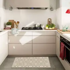 DAVANTI - Alfombra Decorativa Cocina Dormitorio Rombos Ceniza 70X100Cm