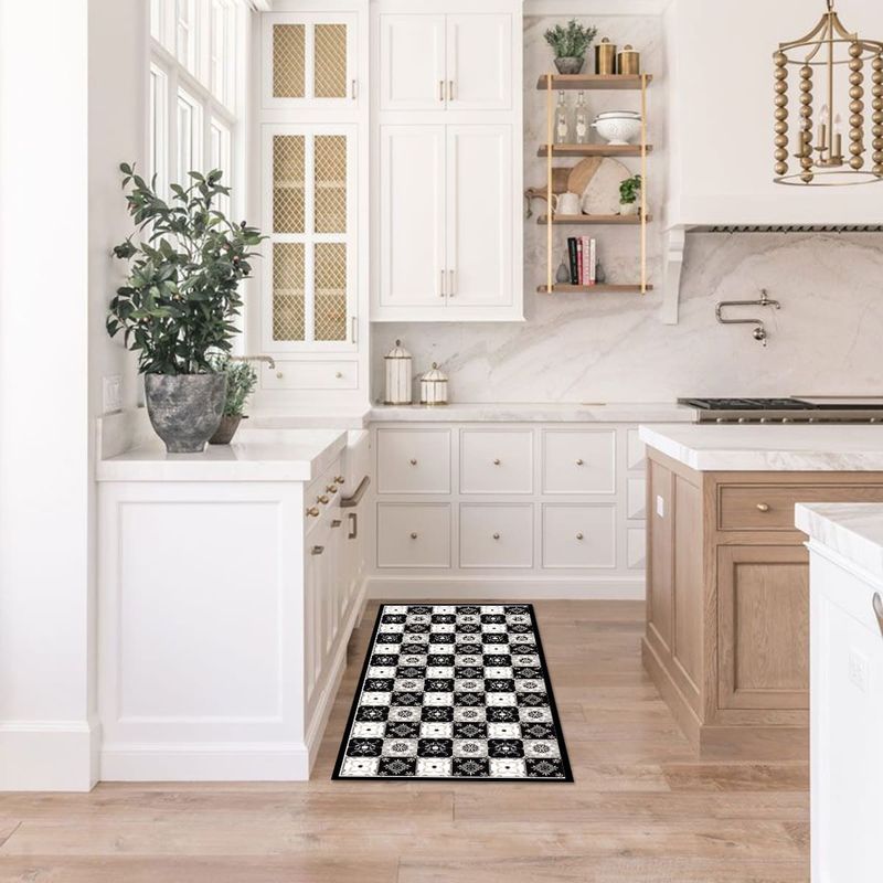 DAVANTI - Alfombra Decorativa Cocina Baldosa Clásica Gris 70X140Cm