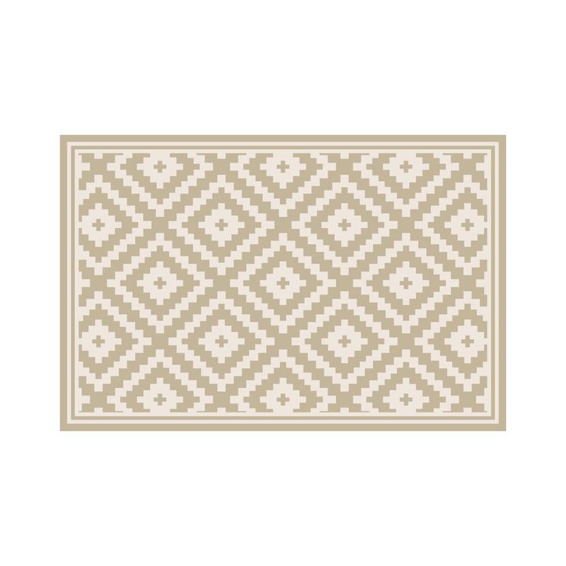DAVANTI - Alfombra Decorativa Cocina Dormitorio Rombos Arena 70X100Cm