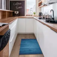 DAVANTI - Alfombra Decorativa Cocina Dormitorio Cemento Azul 70X140Cm
