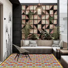 DAVANTI - Alfombra Decorativa Terraza Baldosa Portuguesa 140X220Cm