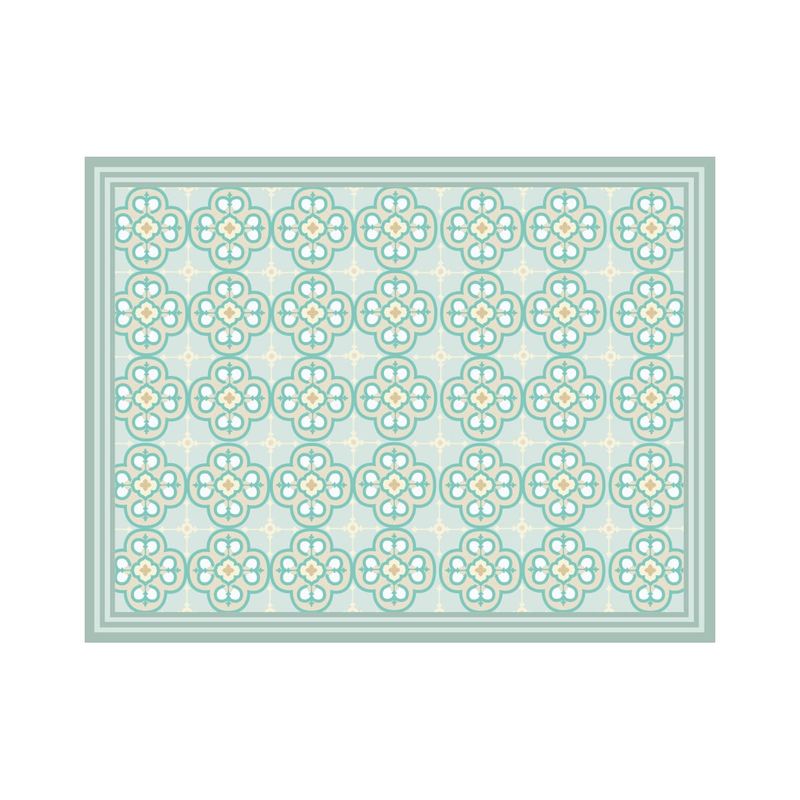 DAVANTI - Alfombra Decorativa Living Terraza Flor Arabe Turquesa 140X180Cm