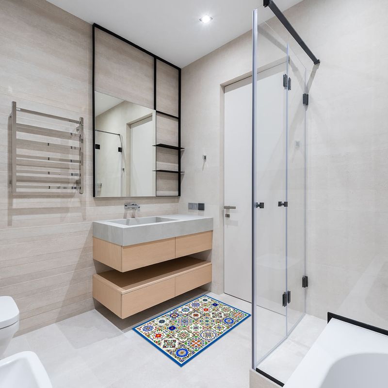 DAVANTI - Alfombra Decorativa Baño Cocina Baldosa Española 50X70Cm