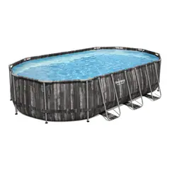 BESTWAY - Piscina Ovalada Filtro + Accesorios 6.10X3.66X1.22M