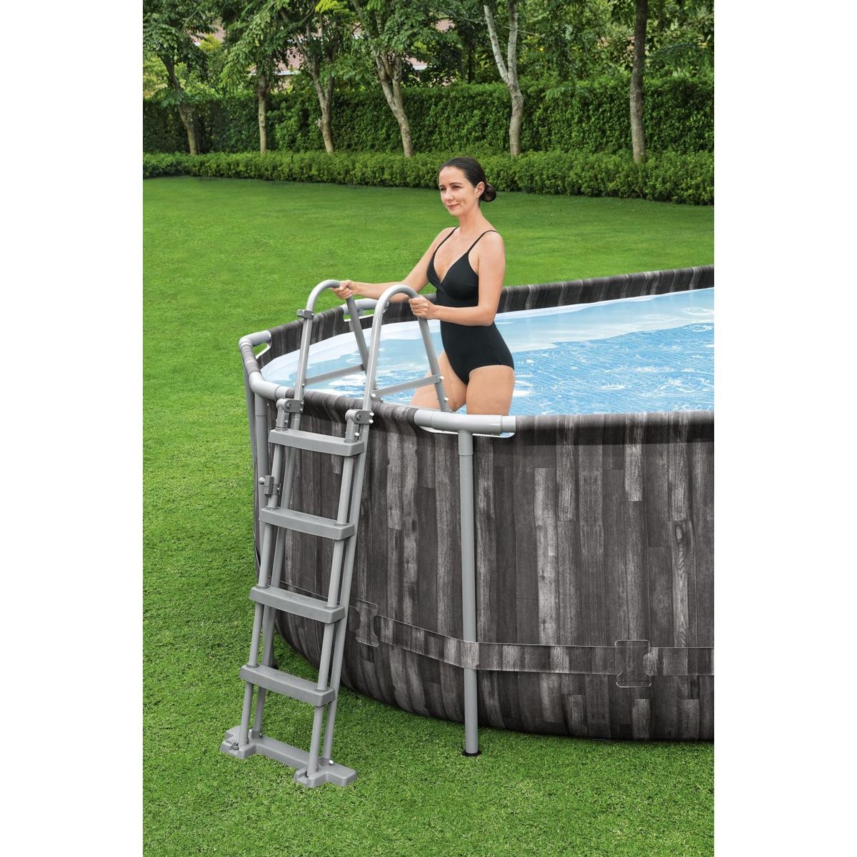 BESTWAY - Piscina Bestway Ovalada Filtro + Accesorios 6.10X3.66X1.22M