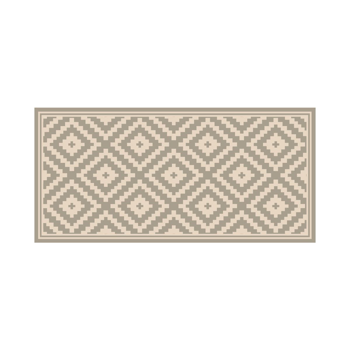 DAVANTI - Alfombra Decorativa Dormitorio Rombos Ceniza 70X140Cm