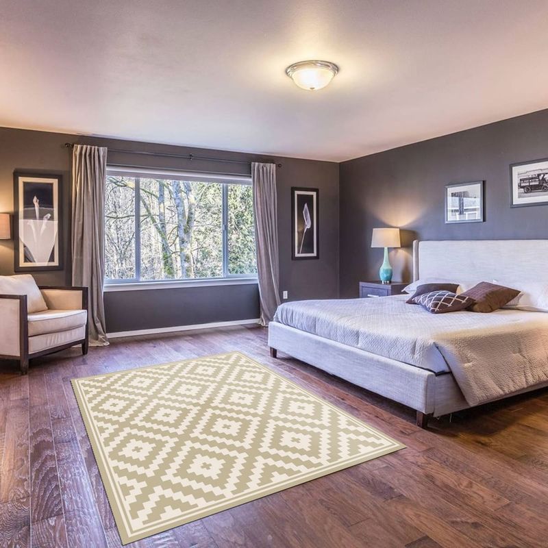 DAVANTI - Alfombra Decorativa Dormitorio Rombos Arena 140X160Cm