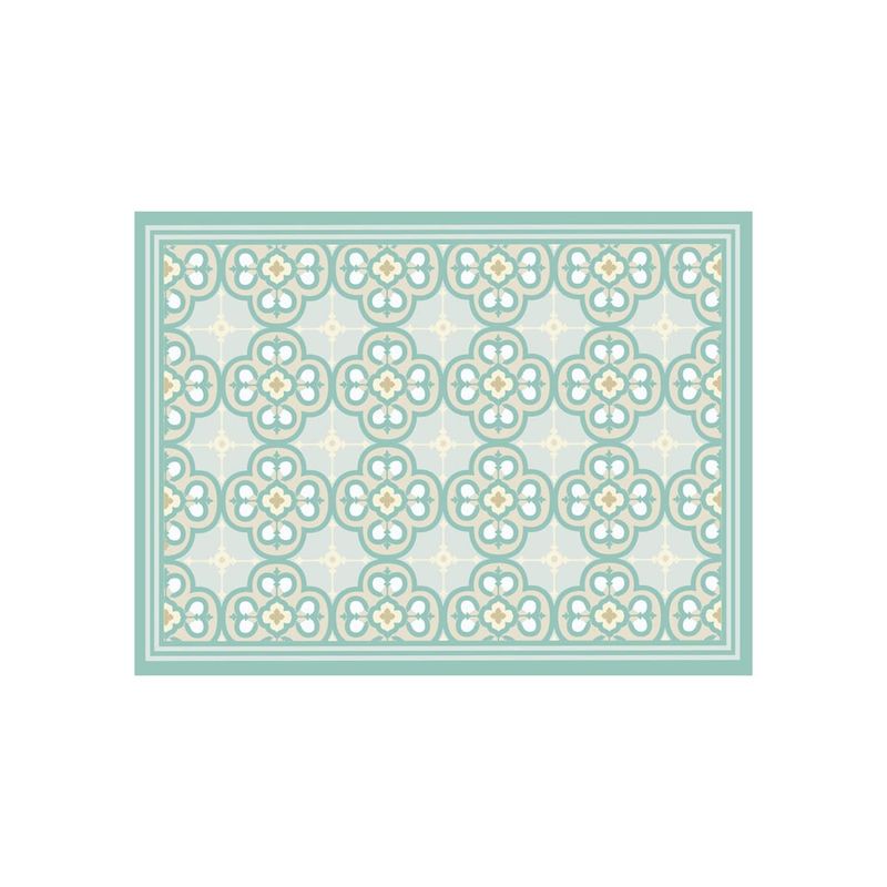 DAVANTI - Alfombra Decorativa Baño Cocina Flor Arabe Turquesa 50X70Cm