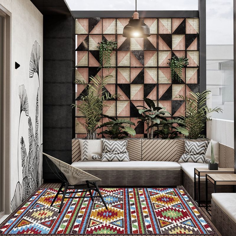 DAVANTI - Alfombra Decorativa Living y Terraza Kilim 140X220Cm