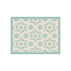 DAVANTI - Alfombra Decorativa Living Terraza Flor Hindu Turquesa 140X220Cm